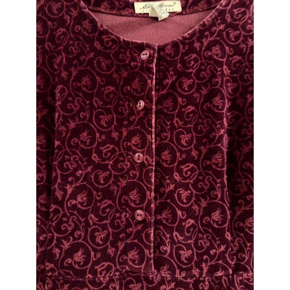Vintage Eddie Bauer Dress MP Red Velvet‎ Modest Whimsigoth 90s Grunge Romantic